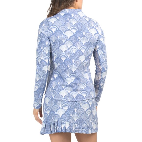 SIGRID OLSEN Delft Scallops 002 Quarter Zip Jacket With Pockets - Picture 2 of 2